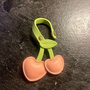 Peach Cherry Hearts Bag Charm